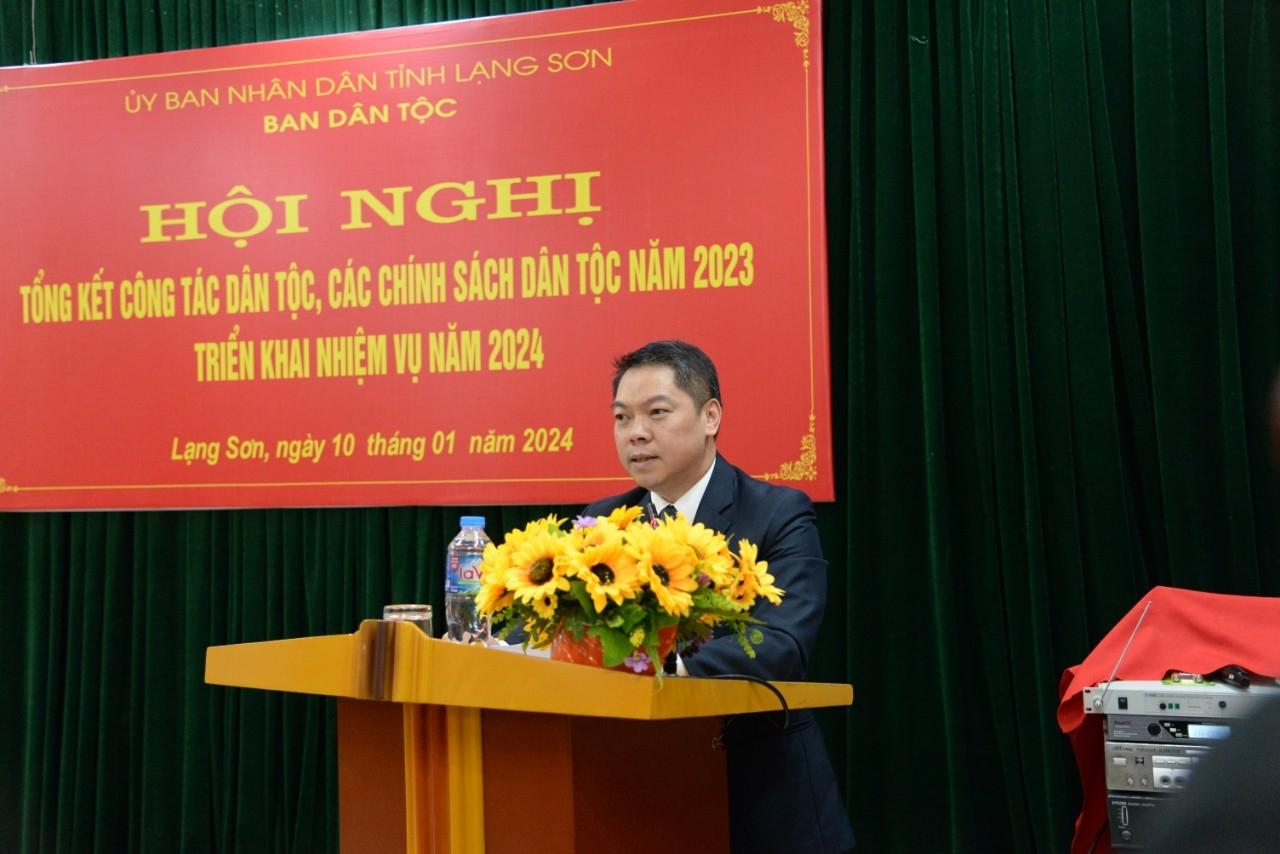 Phó Chủ tịch UBND tỉnh Lạng Sơn, Đoàn Thanh Sơn phát biểu tại Hội nghị